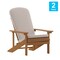 Flash Furniture Teak Adirondack Chairs with Cream Cushions, 2PK 2-JJ-C14501-CSNCR-TEAK-GG - alternate 5